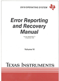 DX10 Operating System Error Reporting and Recovery Manual Volume VI