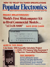 MITS launches the Altair 8800 on the cover of Popular Electronics magazine