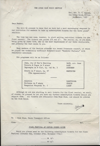 75192 The Lyons Club Music Section Letter