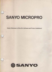 Sanyo MBC-550 series Micropro Users Guide
