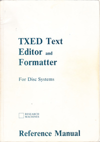 TXED Text Editor and Formatter for Disk Systems - RML 380Z
