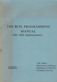 The BCPL Programming Manual (GEC 4080)
