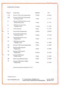 Advanced COBOL (ICL1900) - Course Manual - Data Training Ltd
