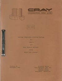 Cray-1 GLD PLOT Calcomp Compatible Plotting Package