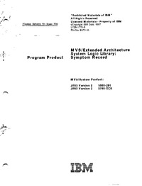 MVS/Extended Architecture System Logic Library: Symptom Record