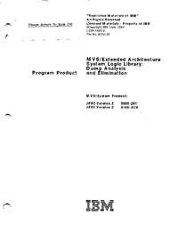 MVS/Extended Architecture System Logic Library: Dump Analysis and Elimination