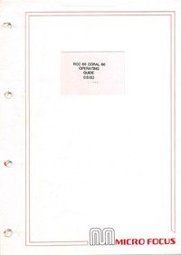 Micro Focus - RCC 86 Coral 66 Operating Guide (ISIS)