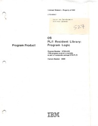 OS PL/I Resident Library: Program Logic