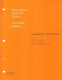 Washington Systems Center Technical Bulletin The OS/VS PL/1 - VSAM Interface