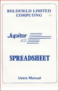Jupiter Ace - Spreadsheet - User's Manual