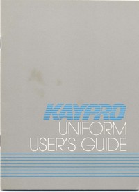 Kaypro Uniform User's Guide