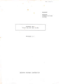 Masstor Systems - MASSNET MVS -Planning and Use Guide - Release 2.3