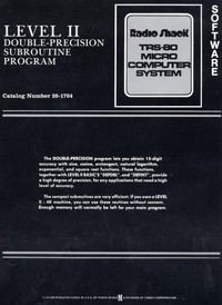 Level II Double-Precision Subroutine Program