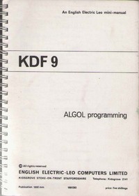 English Electric Leo KDF9 Algol Programming
