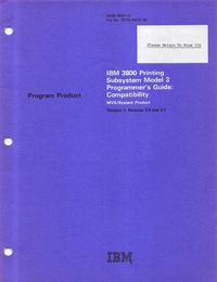 Program Product - IBM 3800 Printing Subsystem Model 3 Programmers Guide: Compatibility
