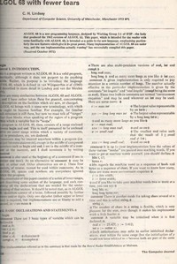 ALGOL 68 with fewer tears