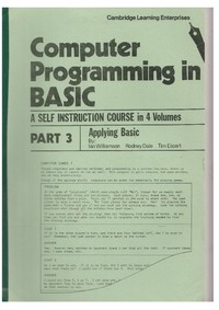 Computer Programming in BASIC - Part 3 - Applying BASIC