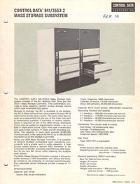 Control Data Mass Storage Subsystem - Model 841-3553-2 - Description and Specification