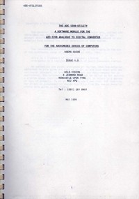 ADC 1208 Utility for the Analogue to Digital Converter for the Archimedes Computers User Guide