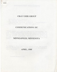 Cray User Group - Communications SIC