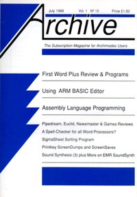 Archive - Vol 1, No 10 - July 1988