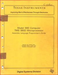 TMS 9900 Microprocessor - Assembly Language Programmer's Guide