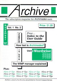 Archive - Vol 1, No 2 - November 1987