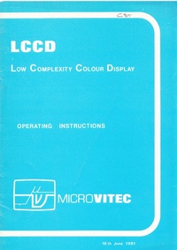 Microvitec - LCCD (Low Complexity Colour Display) Operating Instructions - Issue 2