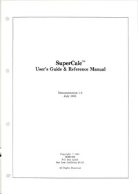 SuperCalc User's Guide & Reference Manual (Rank Xerox 820)