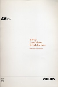 Philips VP415 LaserVision ROM Disc Drive Operating Instructions