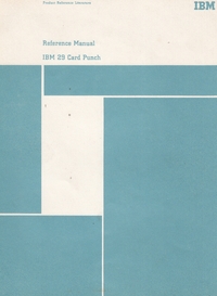 Reference Manual - IBM 29 Card Punch