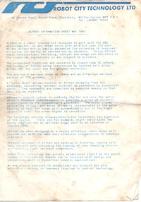 Alfred the Robot Arm Information