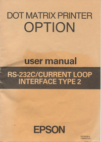 RS-232C/Current Loop Interface Type 2 User Manual