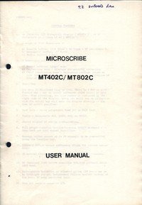 Microscribe MT4026C / MT802C User Manual