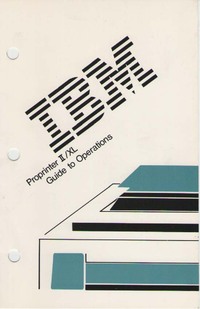 IBM Proprinter II/XL Guide to operations