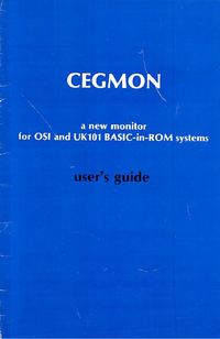CEGMON User's Guide - digital copy only