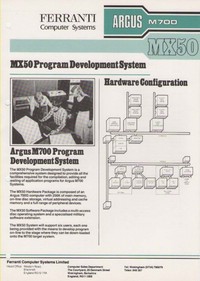 Ferranti Argus M700 MX50 Program Development System Information Sheet