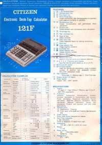 Citizen 121F User Instructions