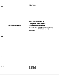 IBM - OS-VS COBAL Compiler and Library Programmer's Guide