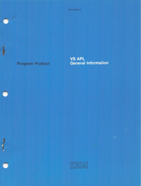 IBM - VS APL  - Program Product - General Information