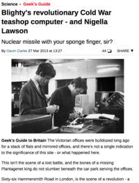 Blighty's Revolutionary Cold War Teashop Computer - and Nigella Lawson