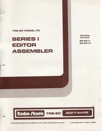 TRS-80 Model I/III Series 1 Editor Assembler