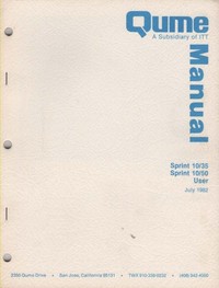Qume Sprint 10/35 & 10/50 User Manual