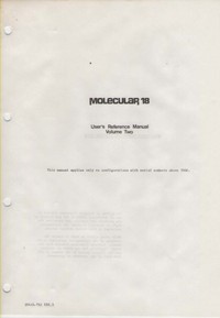 BCL Molecular 18 Users Reference Manual Vol. 2