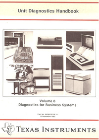 Unit Diagnostics Handbook Volume 8 Diagnostics for Business Systems