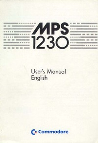 Commodore MPS 1230 Printer User's Manual
