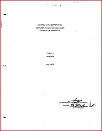 Control Data Corporation - TEM-73 Devour - Program Manual
