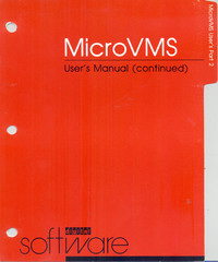 Digital DEC MicroVMS User's Manual (continued)