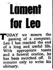 Daily Mail Obituary for LEO I