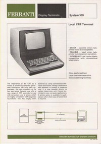 Ferranti Display Terminals System 100